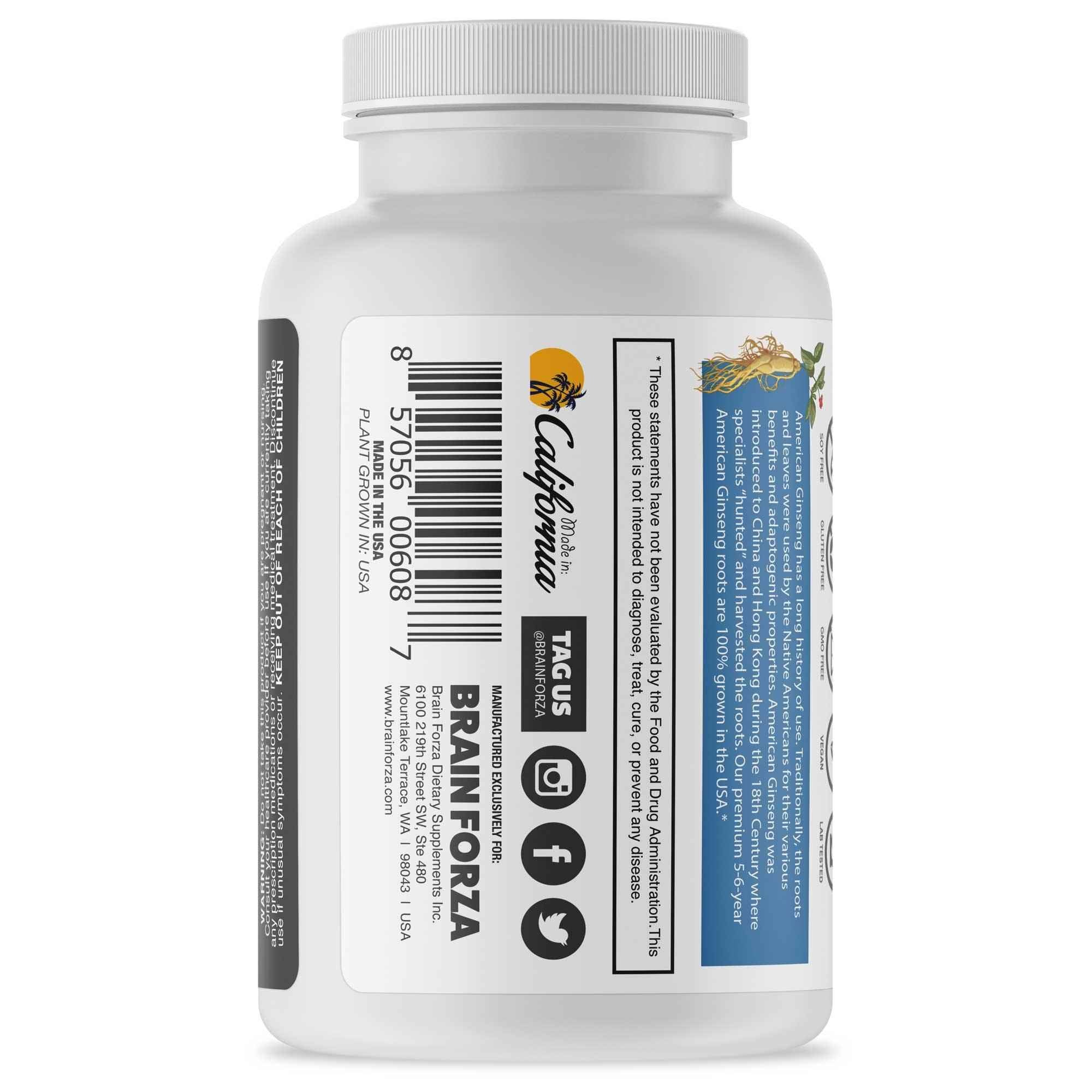 Wisconsin American Ginseng Root, 90 Capsules