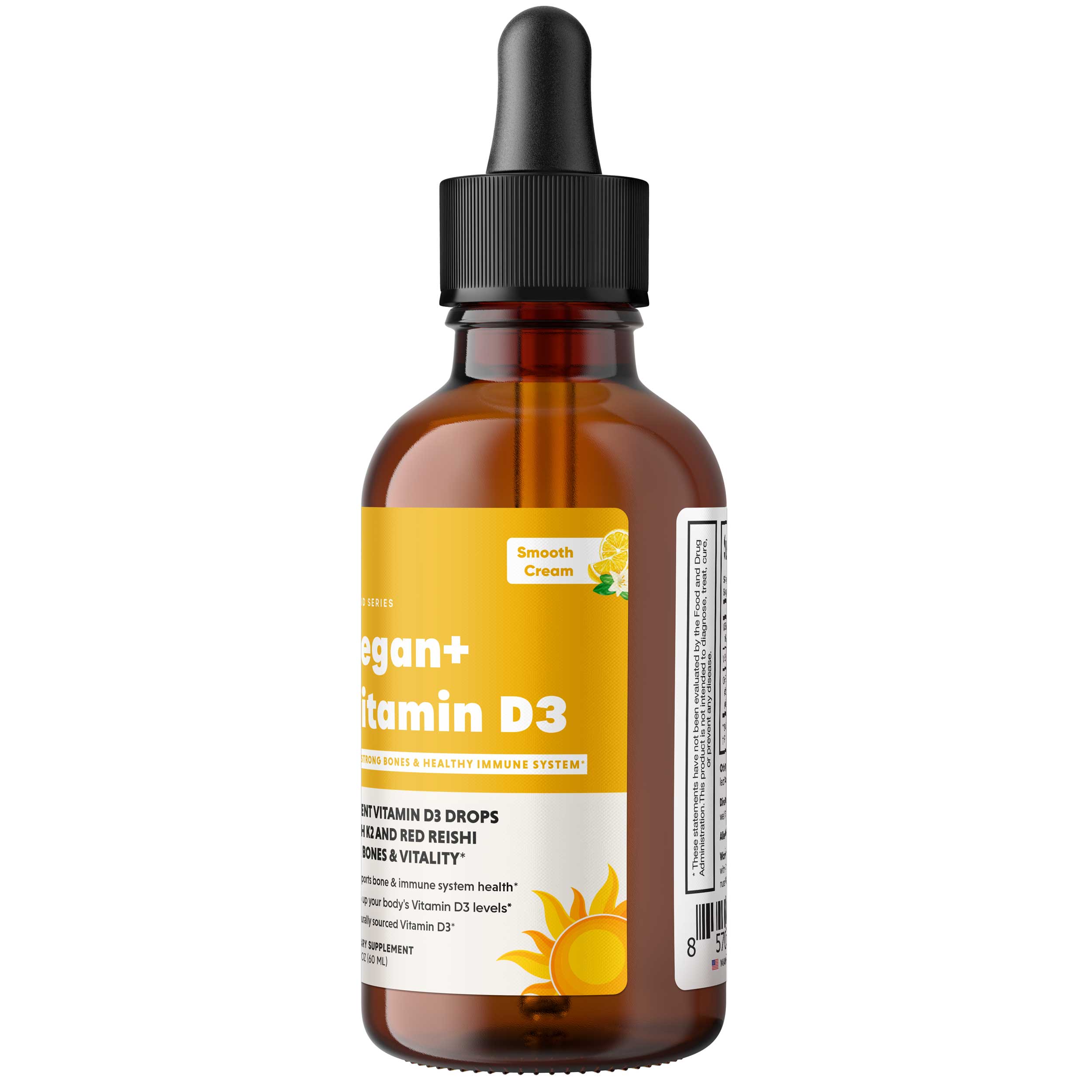 Vegan+ Vitamin D3 + K2 Liquid Drops, 2oz