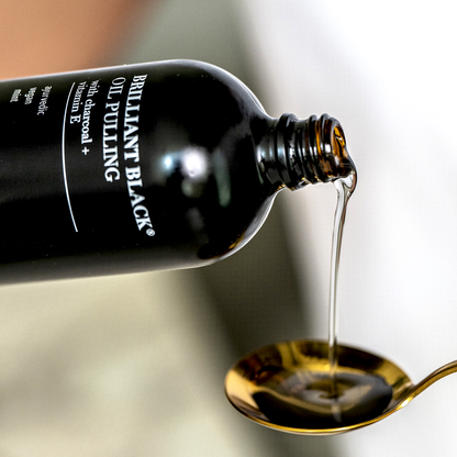 Brilliant Black® Oil Pulling – Ayurvedic Mouthwash for Teeth Whitening, Detox &amp; Gum Health by Terra &amp; Co.