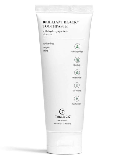 Brilliant Black® Toothpaste | Fluoride-Free Activated Charcoal Whitening – Terra &amp; Co.