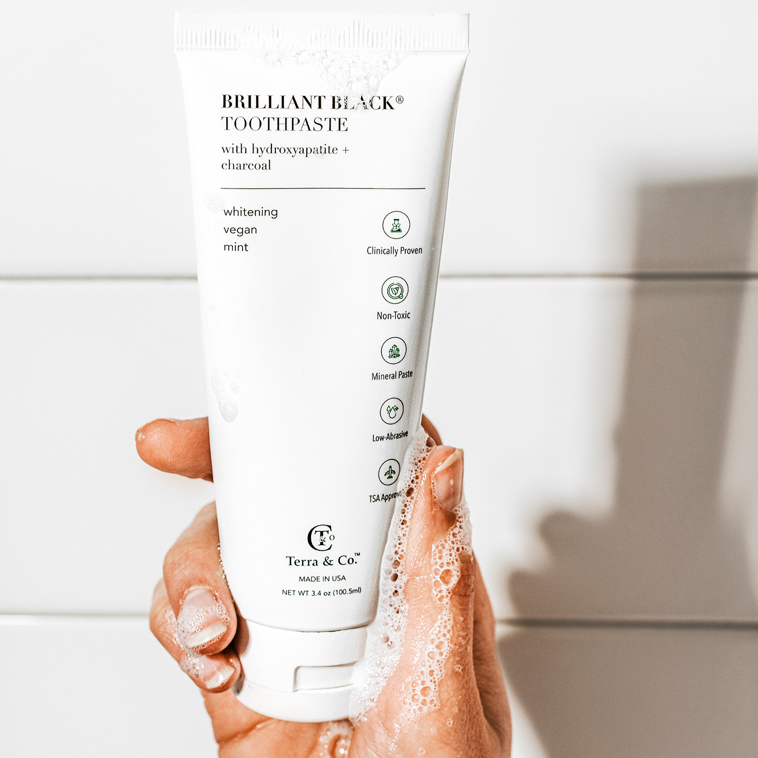 Brilliant Black® Toothpaste | Fluoride-Free Activated Charcoal Whitening – Terra &amp; Co.