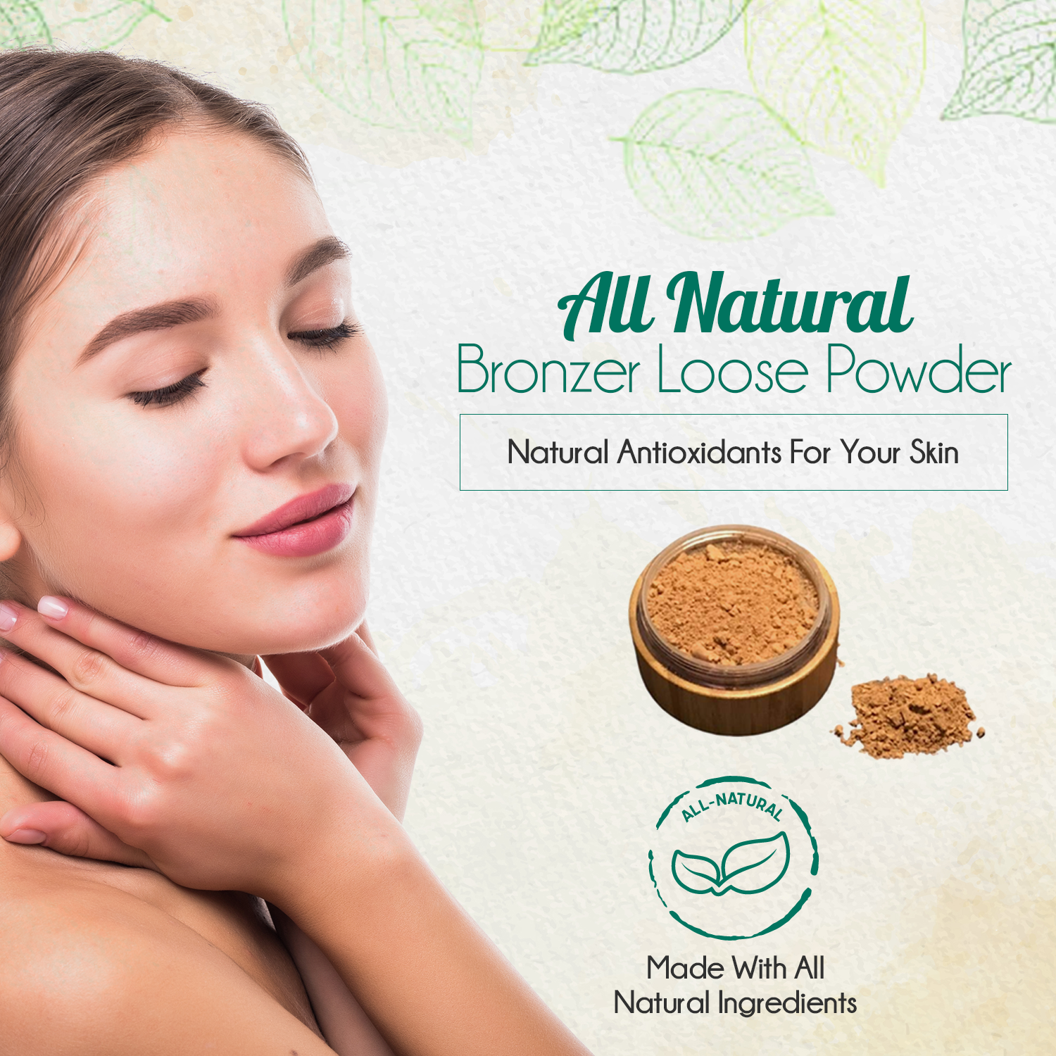 All-Natural Bronzer Loose Powder. Eco-Friendly by BeNat
