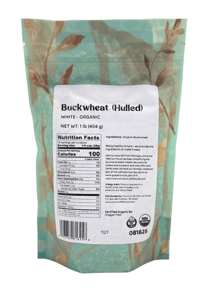 Buckwheat, White, Hulled, Organic by Country Life Natural Foods