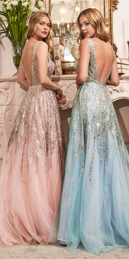 Cinderella Divine C135 Long Beaded Shimmer Ball Gown by DiscountDressShop