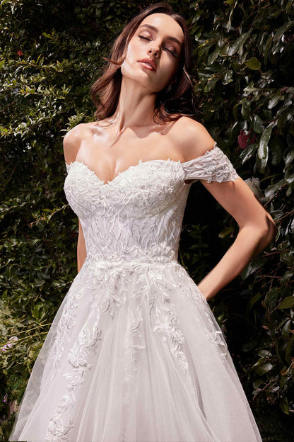 Ladivine C159W Off The Shoulder A-Line Lace &amp; Tulle Wedding Dress by DiscountDressShop