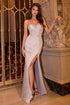 Ladivine C166 Dress Fitted Strapless Embellished Prom Gown by DiscountDressShop