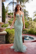 Nox Anabel C1877 Fully Beaded Fitted Tulle Dress V-Neckline Prom Gown by DiscountDressShop