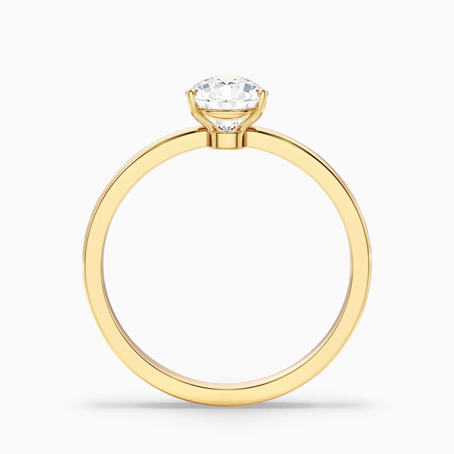 Custom Order - Ginna 0.75 or 0.60 Carat Pear Cut Low Profile Solitaire Ring in 14k Yellow Gold