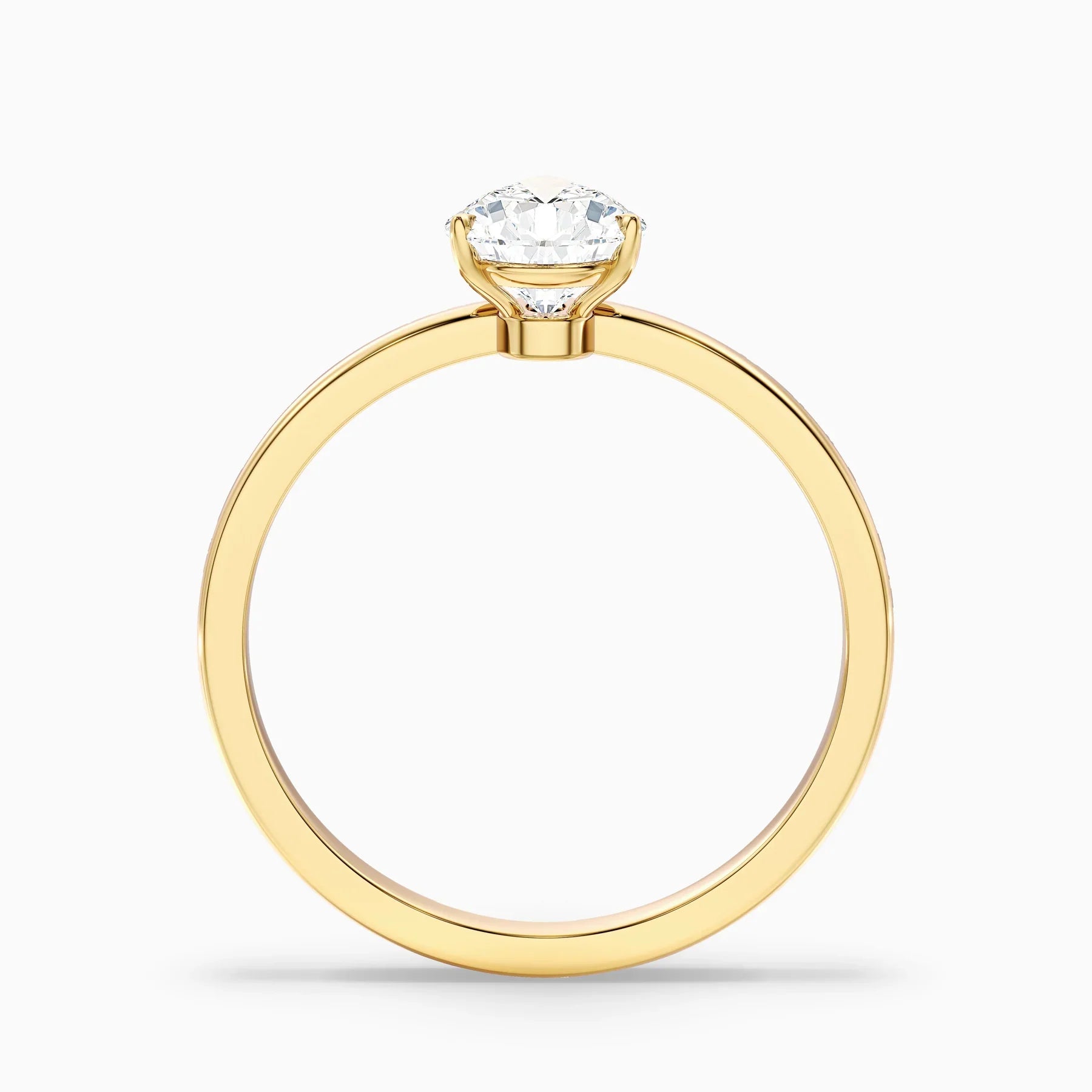 Custom Order - Ginna 0.75 or 0.60 Carat Pear Cut Low Profile Solitaire Ring in 14k Yellow Gold