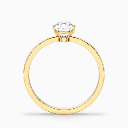 Custom Order - Ginna 0.75 or 0.60 Carat Pear Cut Low Profile Solitaire Ring in 14k Yellow Gold