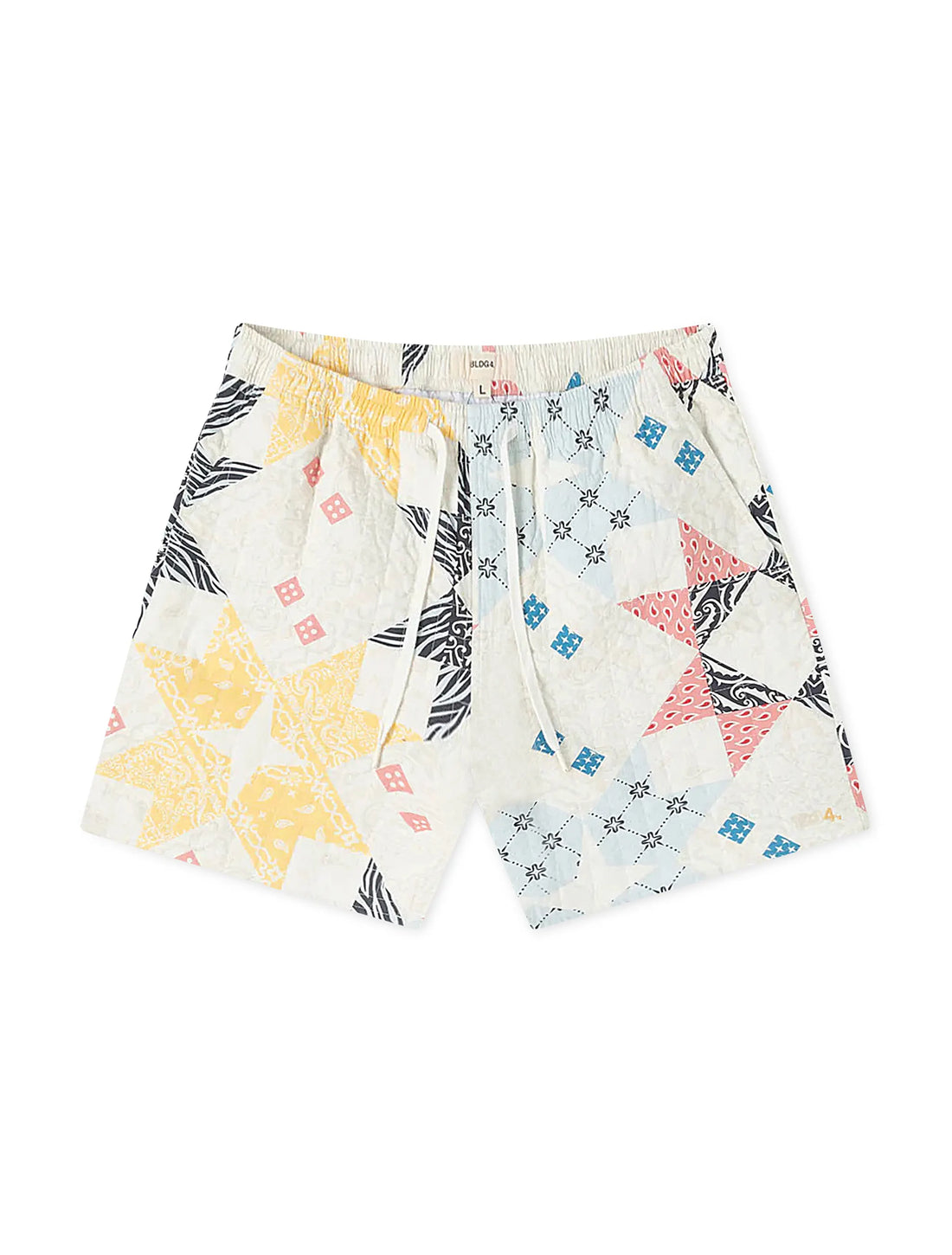 BLDG4 Quilted Deca Shorts - Whisper White by Denim Exchange