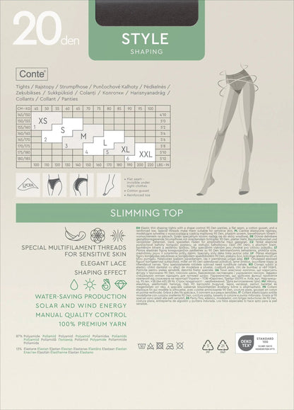 Tights Conte Style 20 Den - Ajour Control Top 