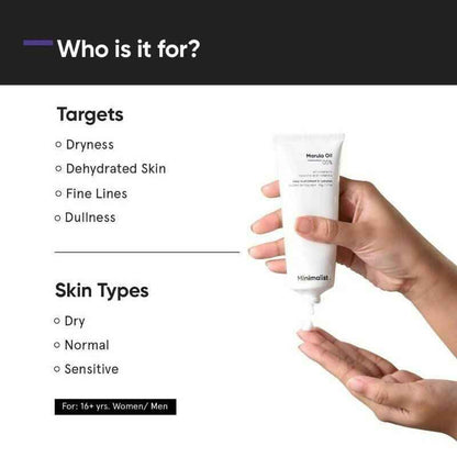 Minimalist 5% Marula Oil Moisturizer With Hyaluronic Acid &amp; Vitamin F &amp; E