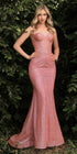 Cinderella Divine CB086 Fitted Glitter Mermaid Gown by DiscountDressShop