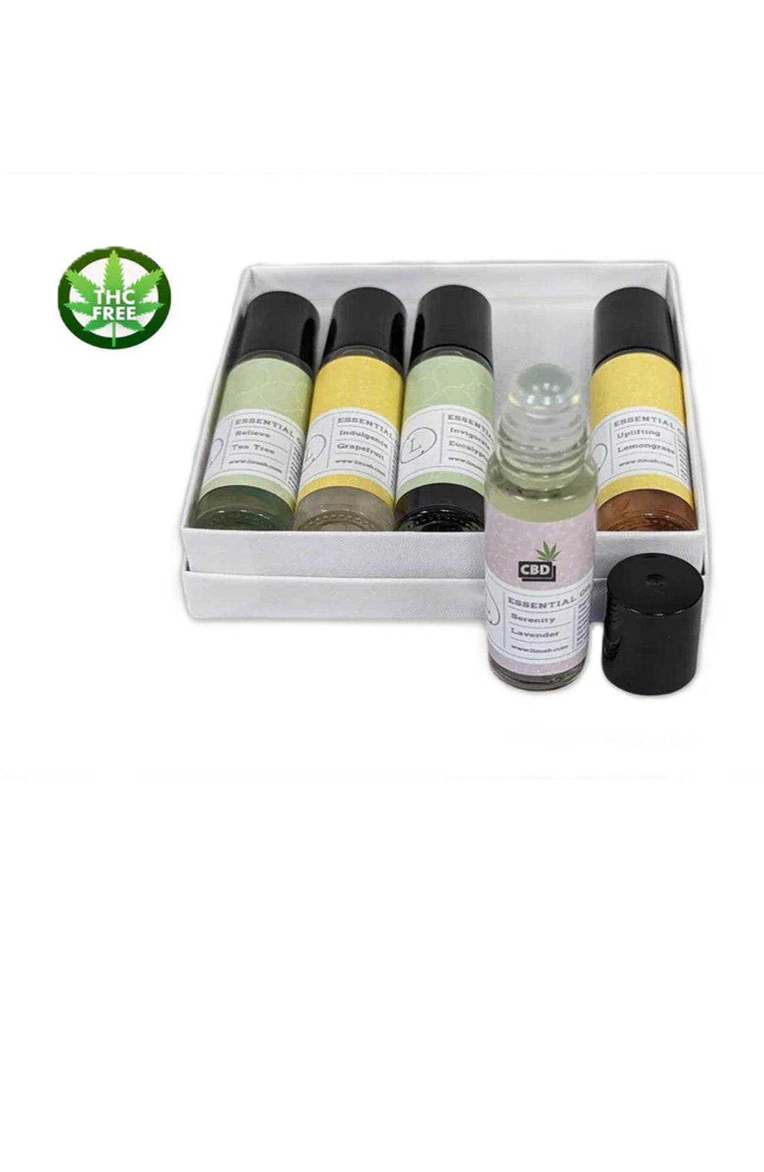CBD Essential Oils Roll-On set with Crystals and CBD (THC free) by Lizush