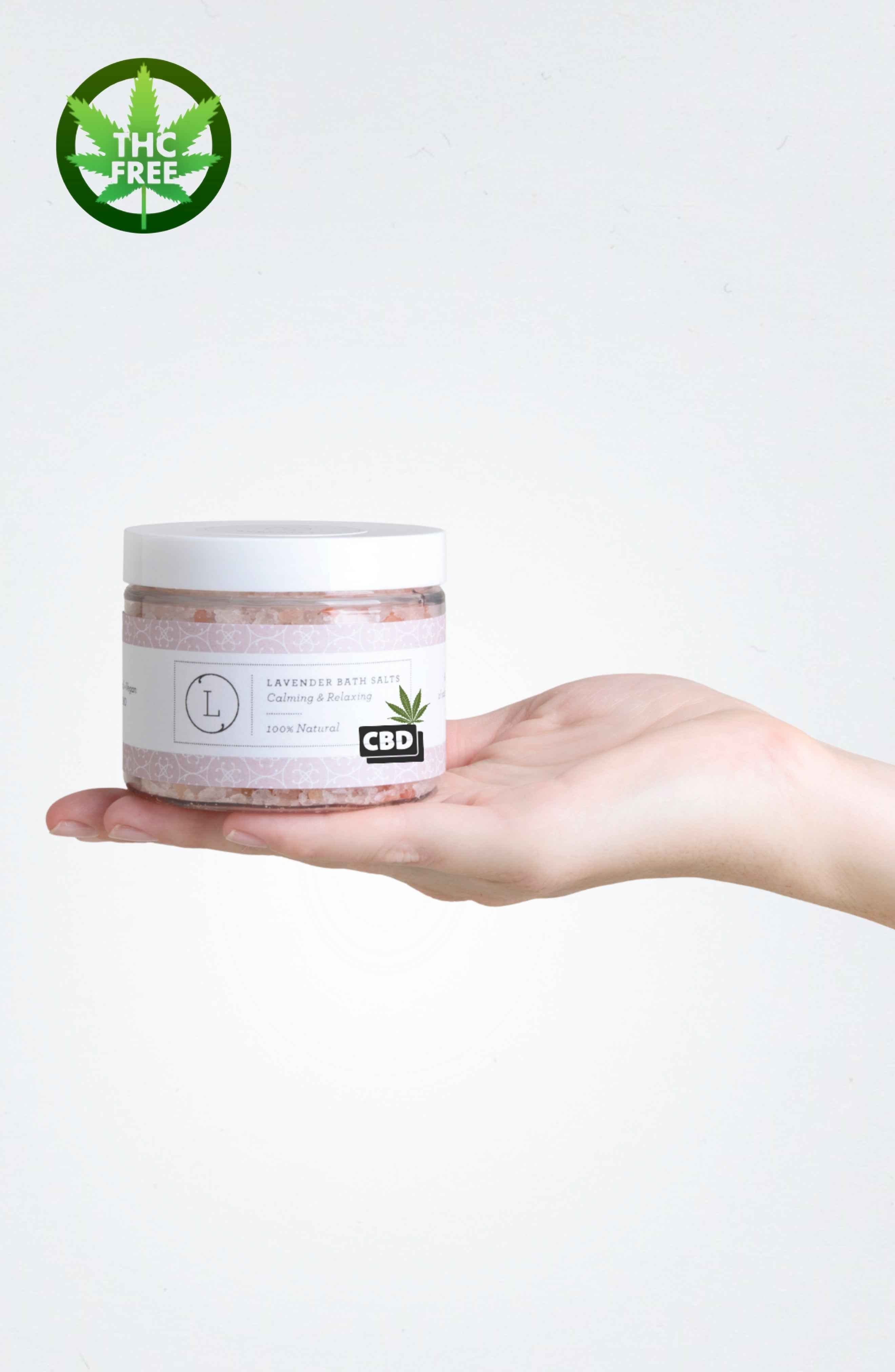 CBD Lavender Natural Bath Salt Soak with CBD. Made with Dead sea, Epsom and Himalayan salts