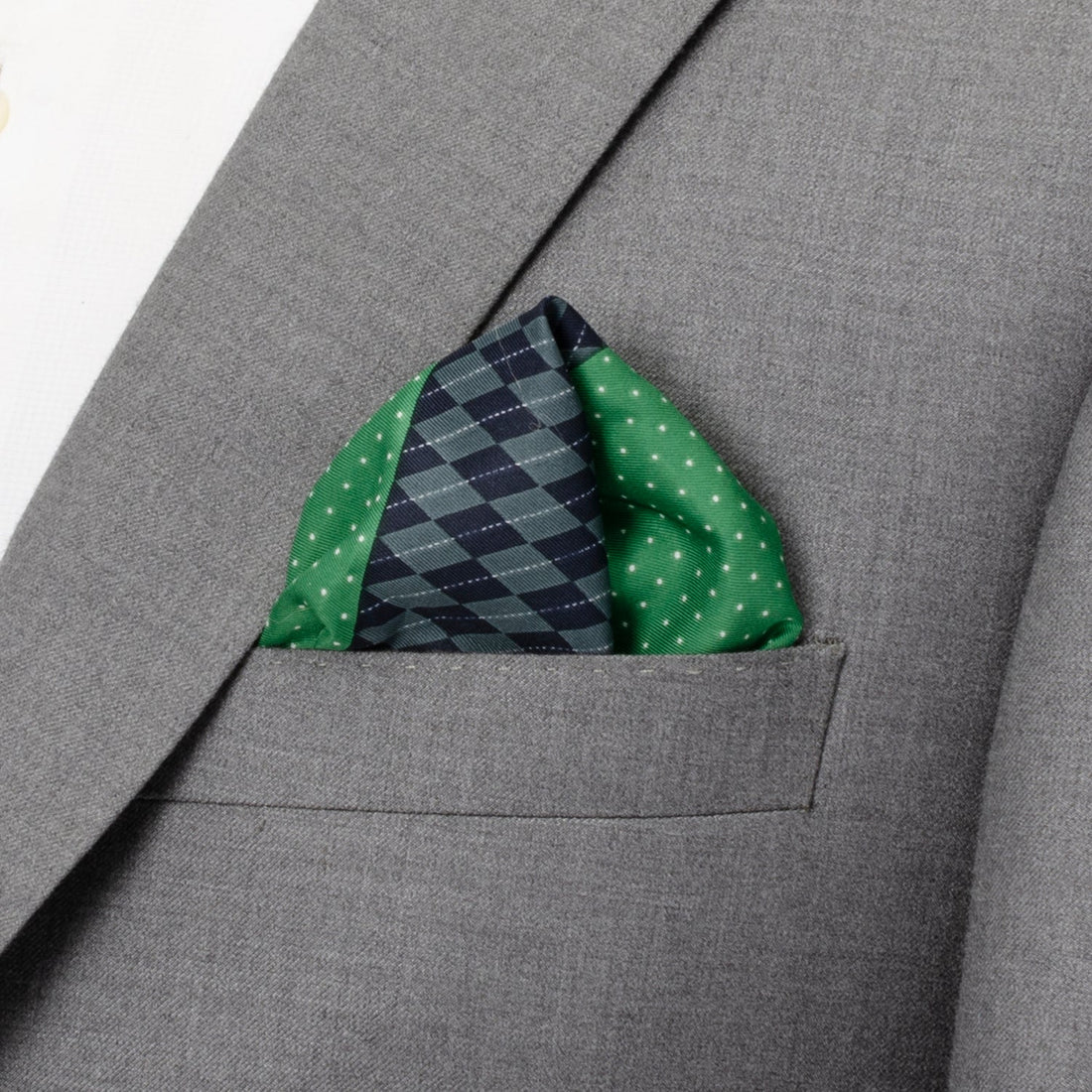 Argyle Dot Multi Pocket Square by Cufflinks.com