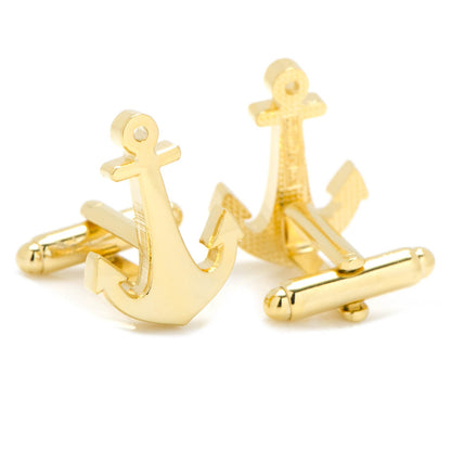 Gold Plated Anchor Cufflinks by Cufflinks.com