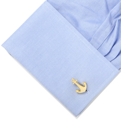 Gold Plated Anchor Cufflinks by Cufflinks.com