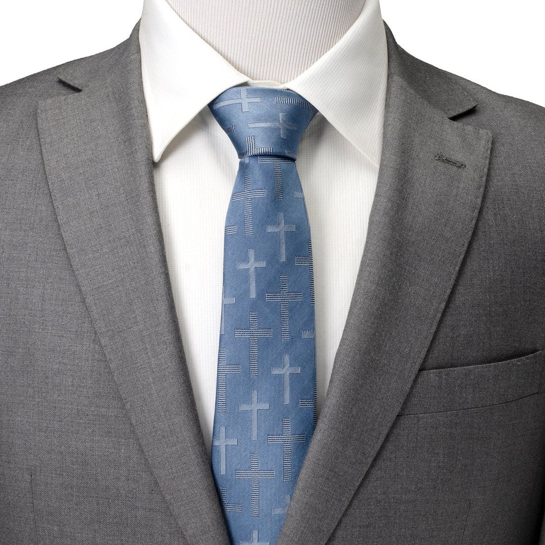 Blue Textured Cross Men&