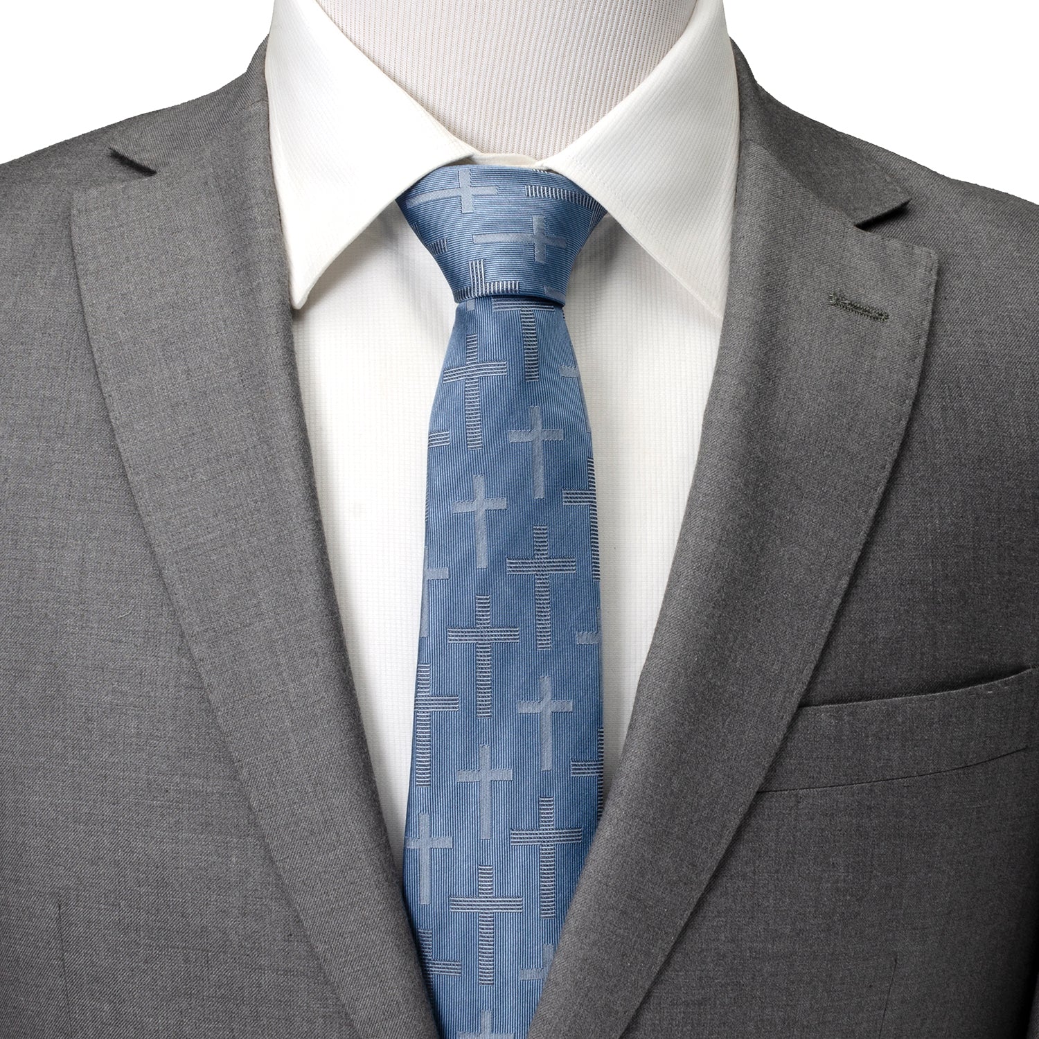 Blue Textured Cross Men&
