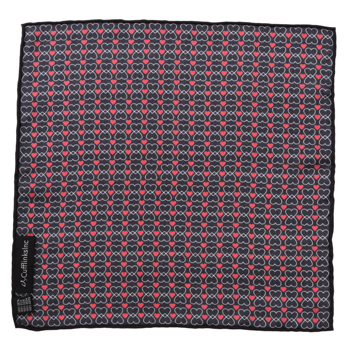 Intertwined Hearts Pocket Square by Cufflinks.com