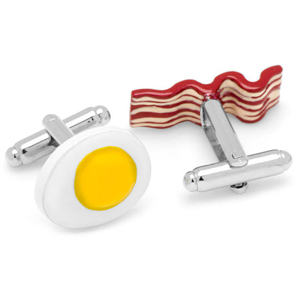Bacon and Eggs Breakfast Cufflinks by Cufflinks.com