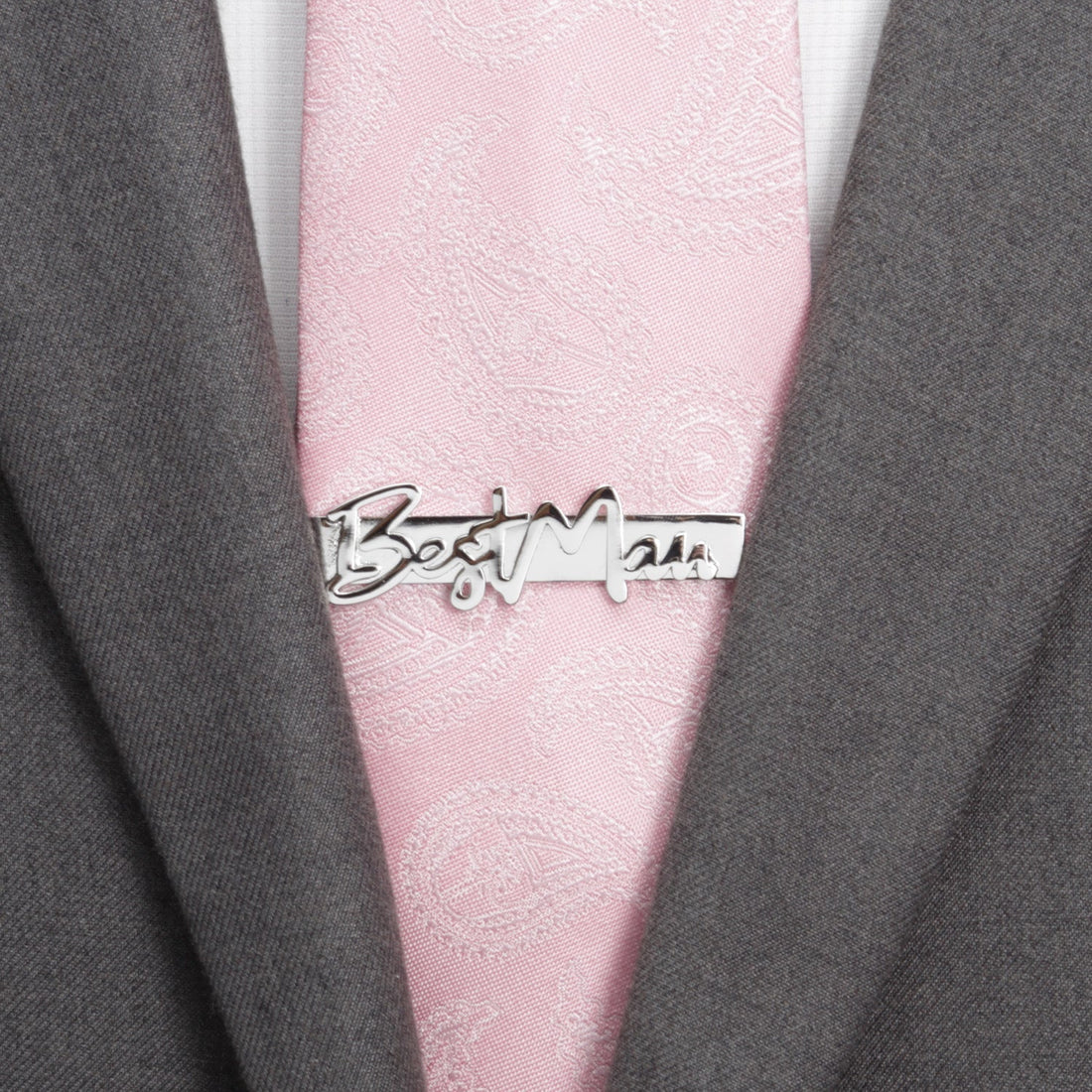 Best Man Silver Tie Bar by Cufflinks.com