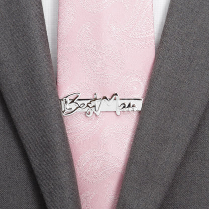 Best Man Silver Tie Bar by Cufflinks.com