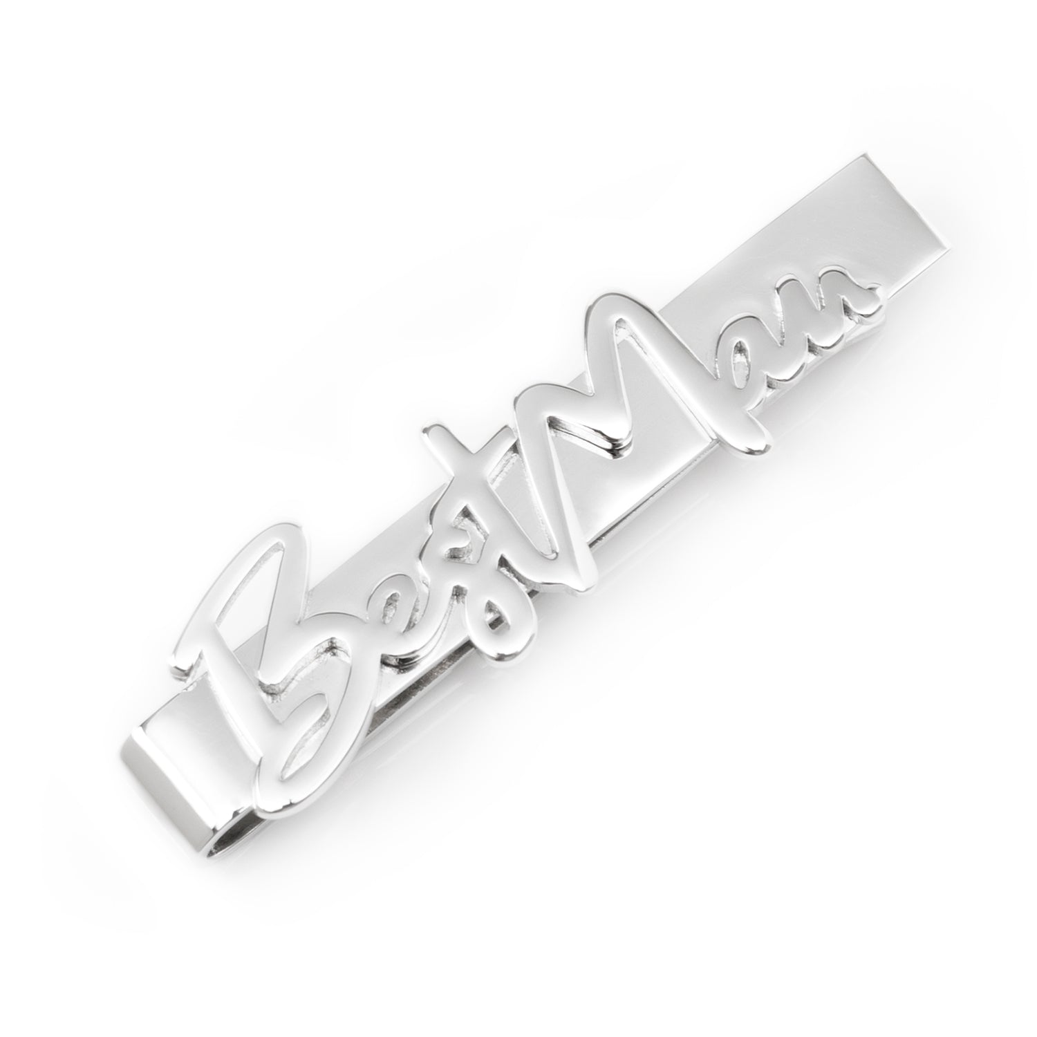 Best Man Silver Tie Bar by Cufflinks.com
