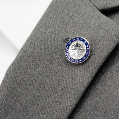 Blue Compass Lapel Pin by Cufflinks.com