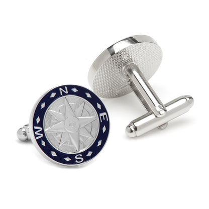 Blue Compass Cufflinks by Cufflinks.com