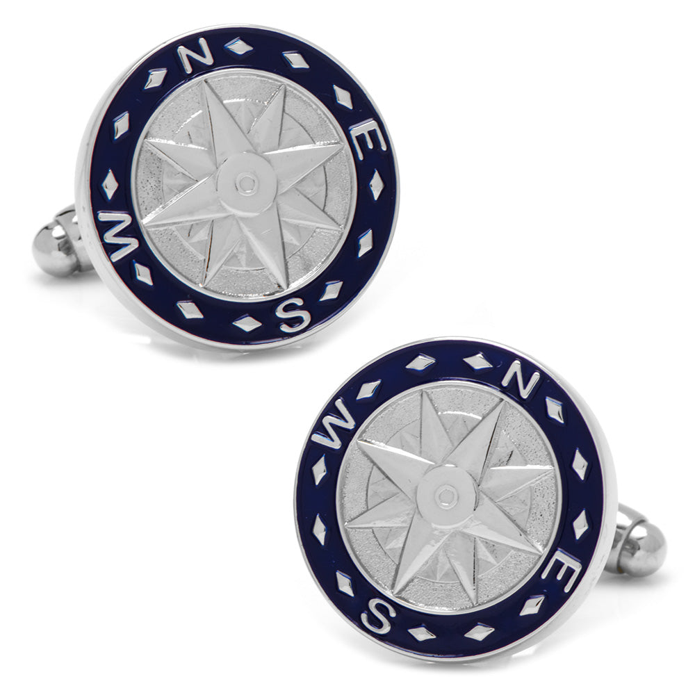 Blue Compass Cufflinks by Cufflinks.com