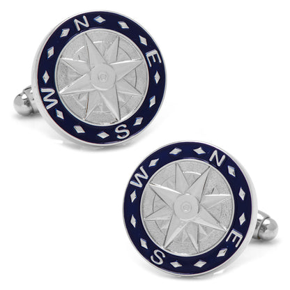 Blue Compass Cufflinks by Cufflinks.com