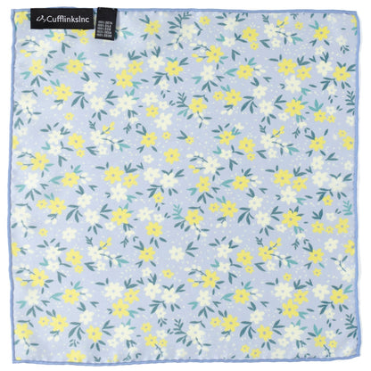 Floral Blue Pocket Square by Cufflinks.com