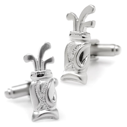 Plated Golf Bag Cufflinks by Cufflinks.com