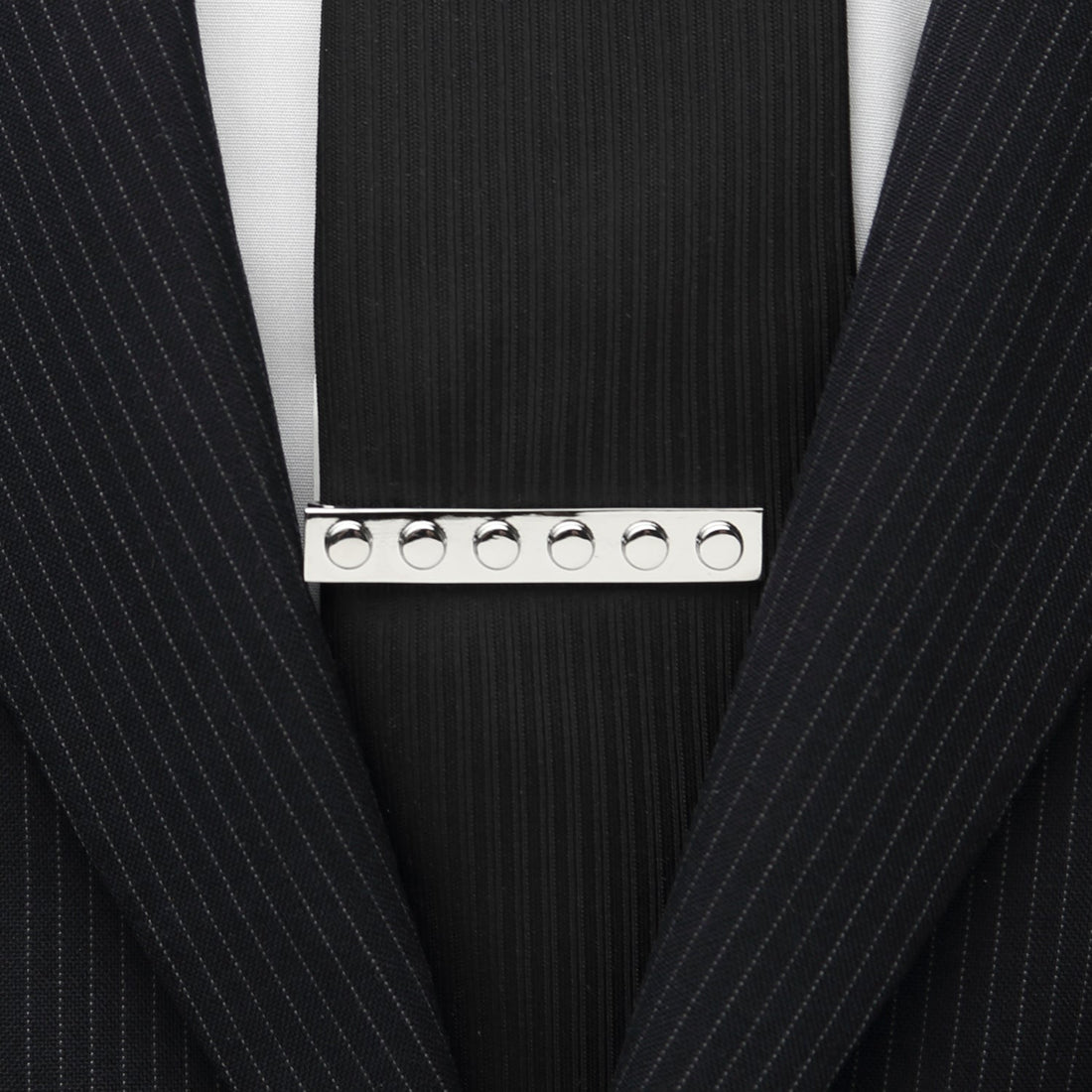 Silver Building Block Tie Bar by Cufflinks.com