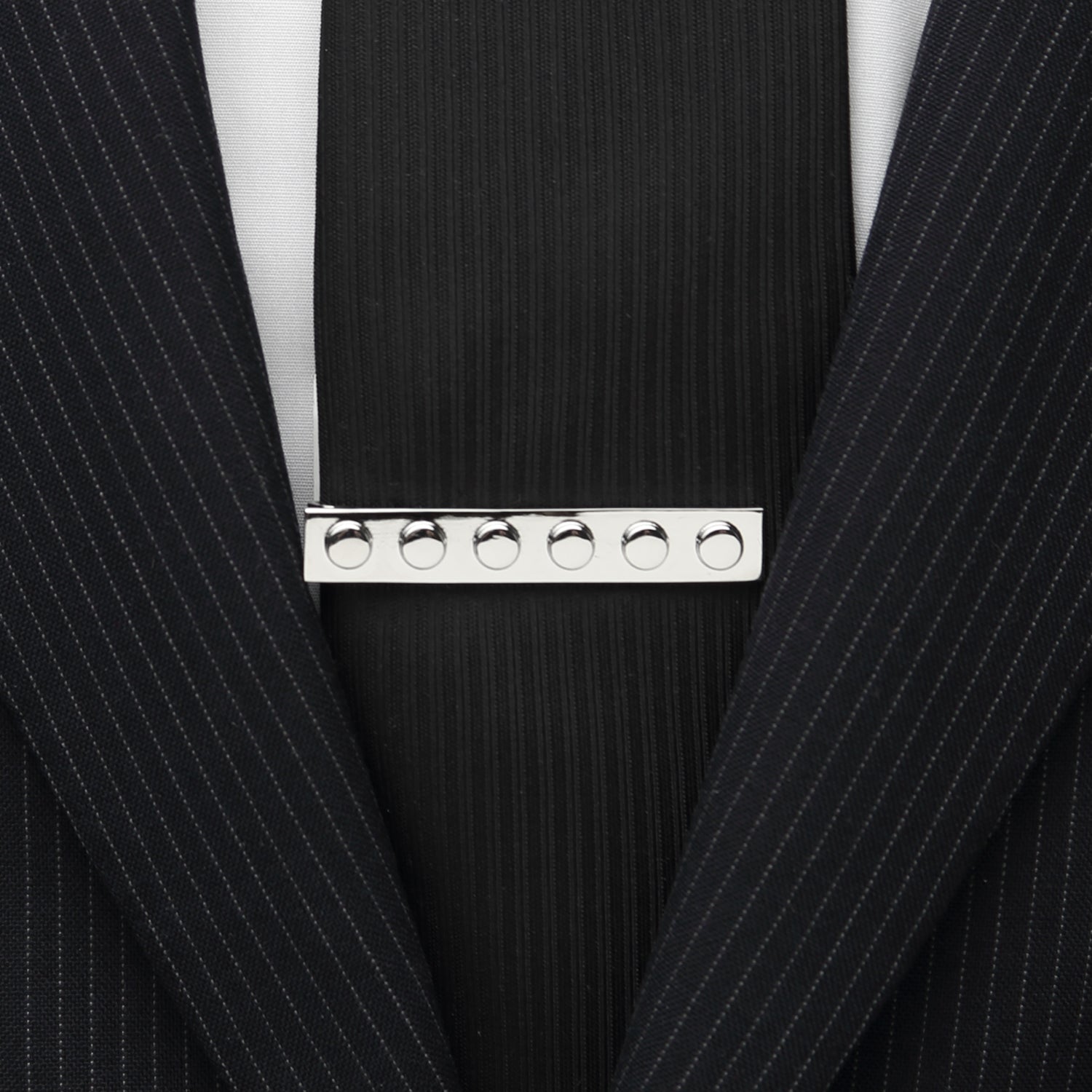Silver Building Block Tie Bar by Cufflinks.com