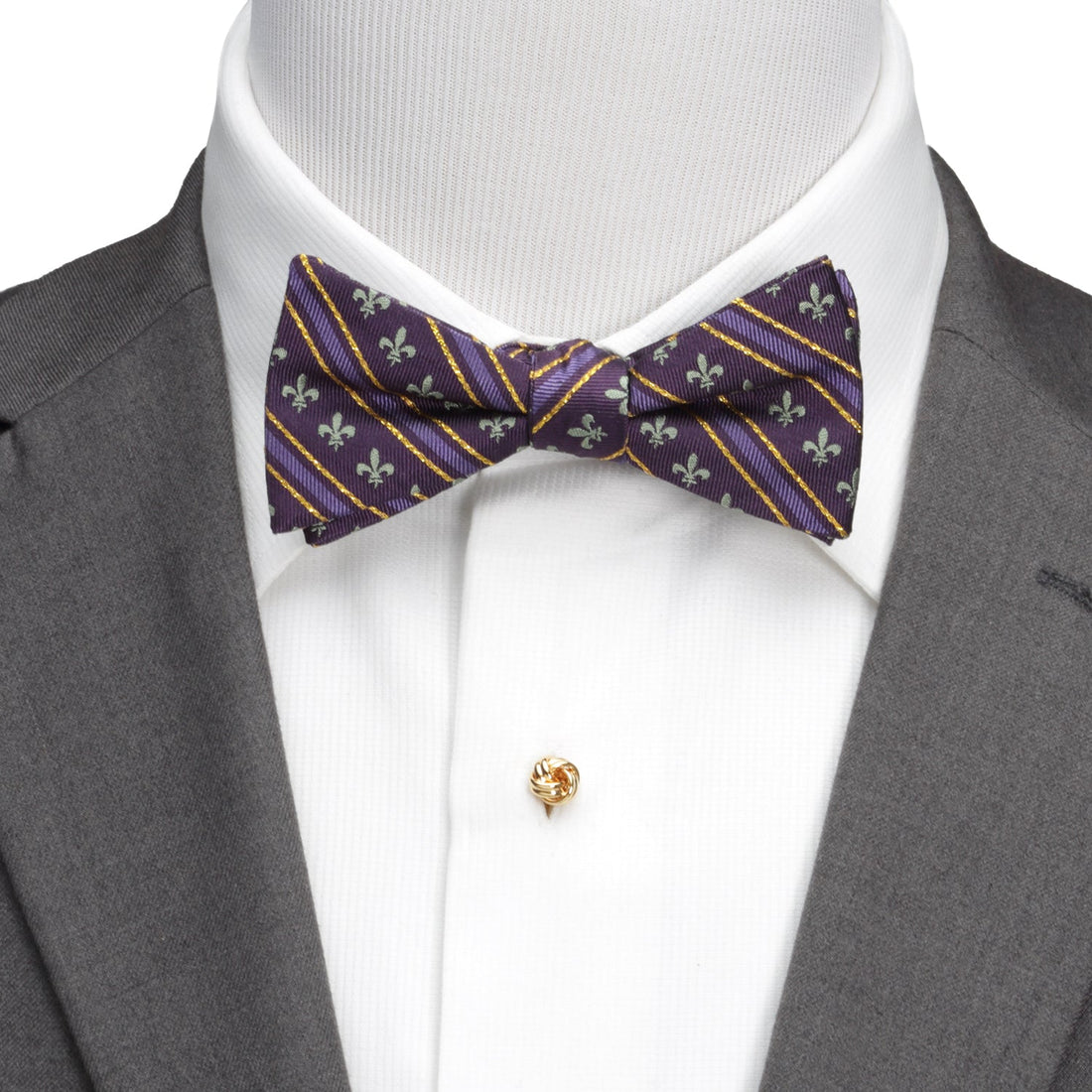 Mardi Gras Stripe Bow Tie by Cufflinks.com