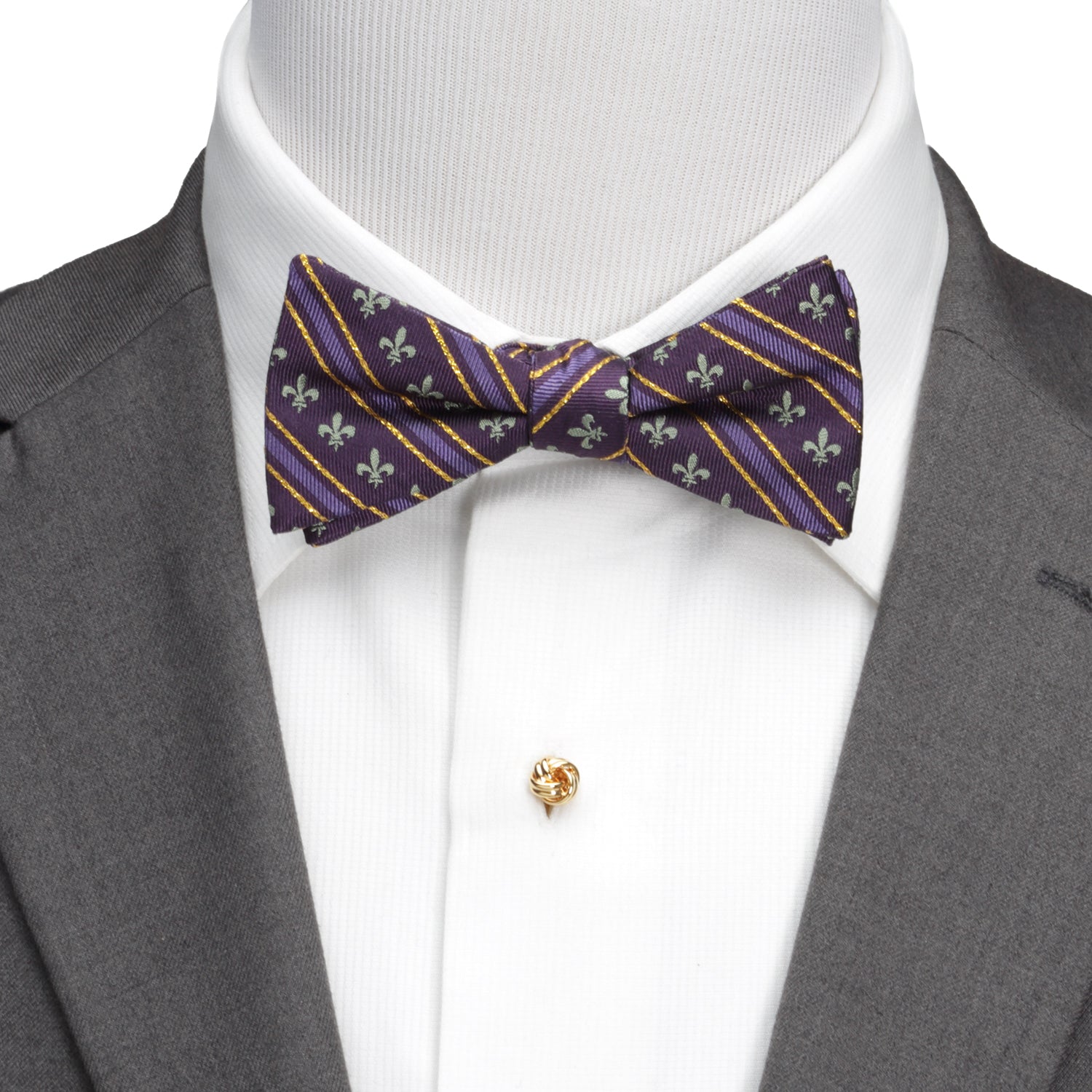 Mardi Gras Stripe Bow Tie by Cufflinks.com