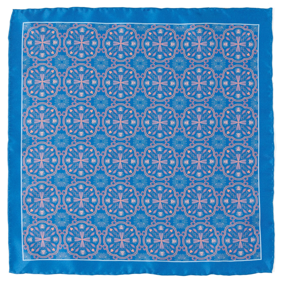 Aboriginal Ornament Patterned Blue Pocket Square by Cufflinks.com