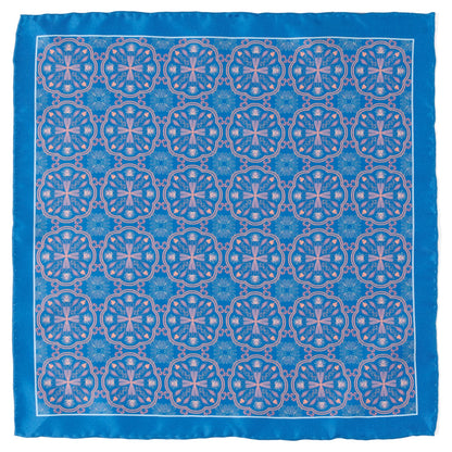 Aboriginal Ornament Patterned Blue Pocket Square by Cufflinks.com