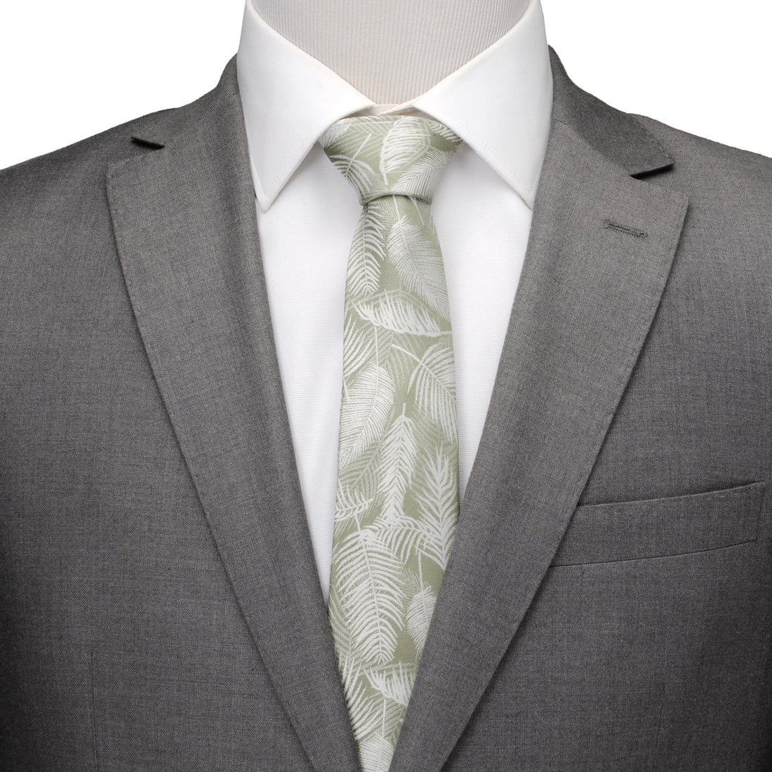 Palm Leaf Light Sage Tie by Cufflinks.com