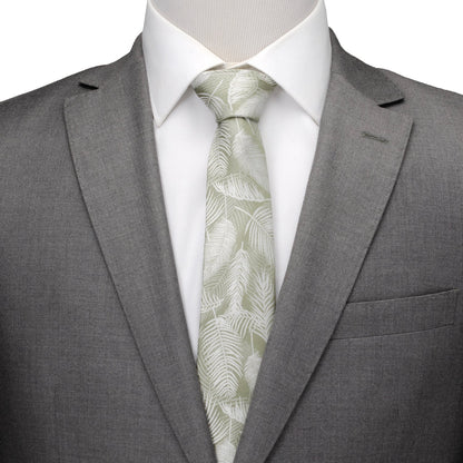 Palm Leaf Light Sage Tie by Cufflinks.com