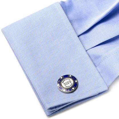 Poker Chip $100 Purple Cufflinks by Cufflinks.com