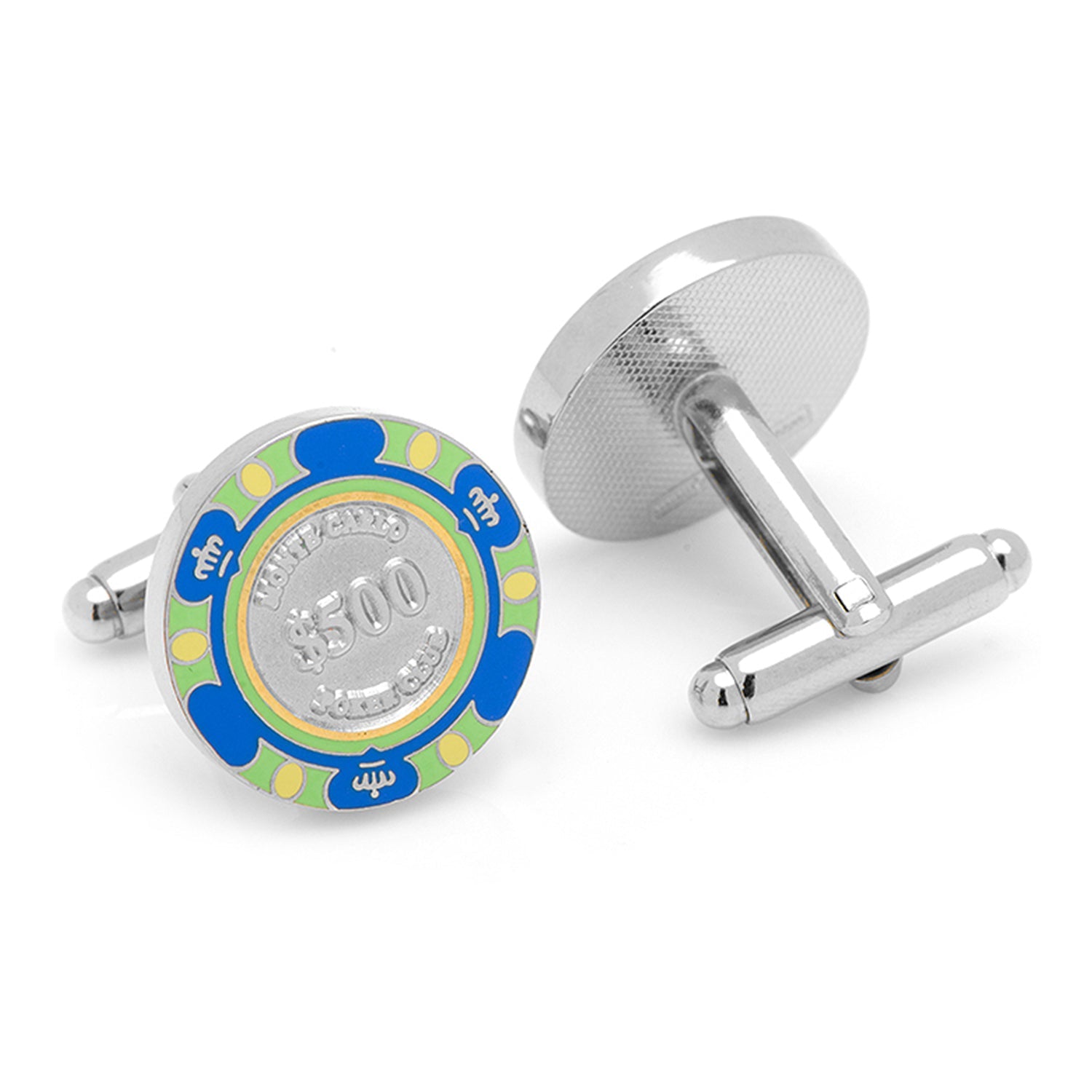 Poker Chip $500 Blue Cufflinks by Cufflinks.com