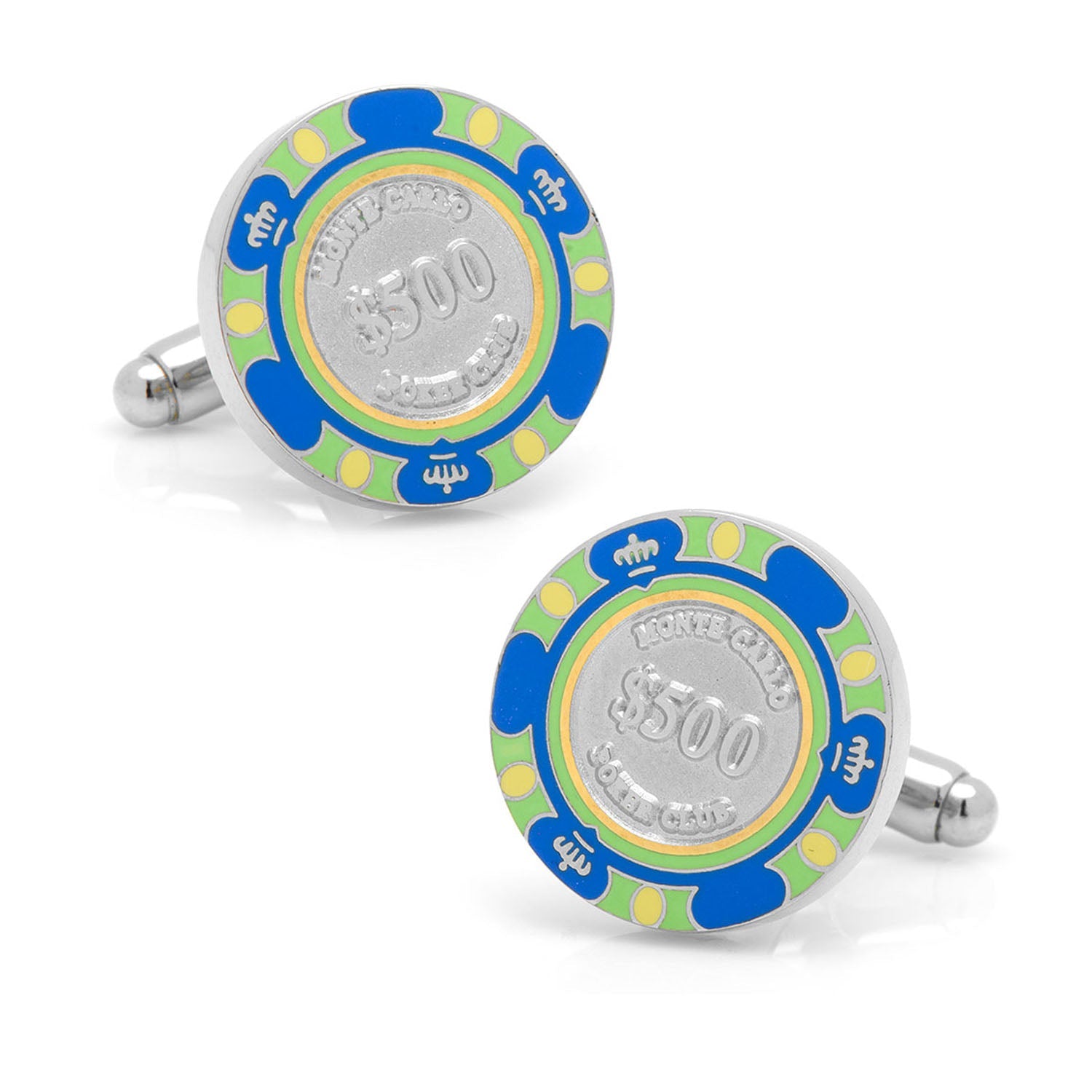 Poker Chip $500 Blue Cufflinks by Cufflinks.com