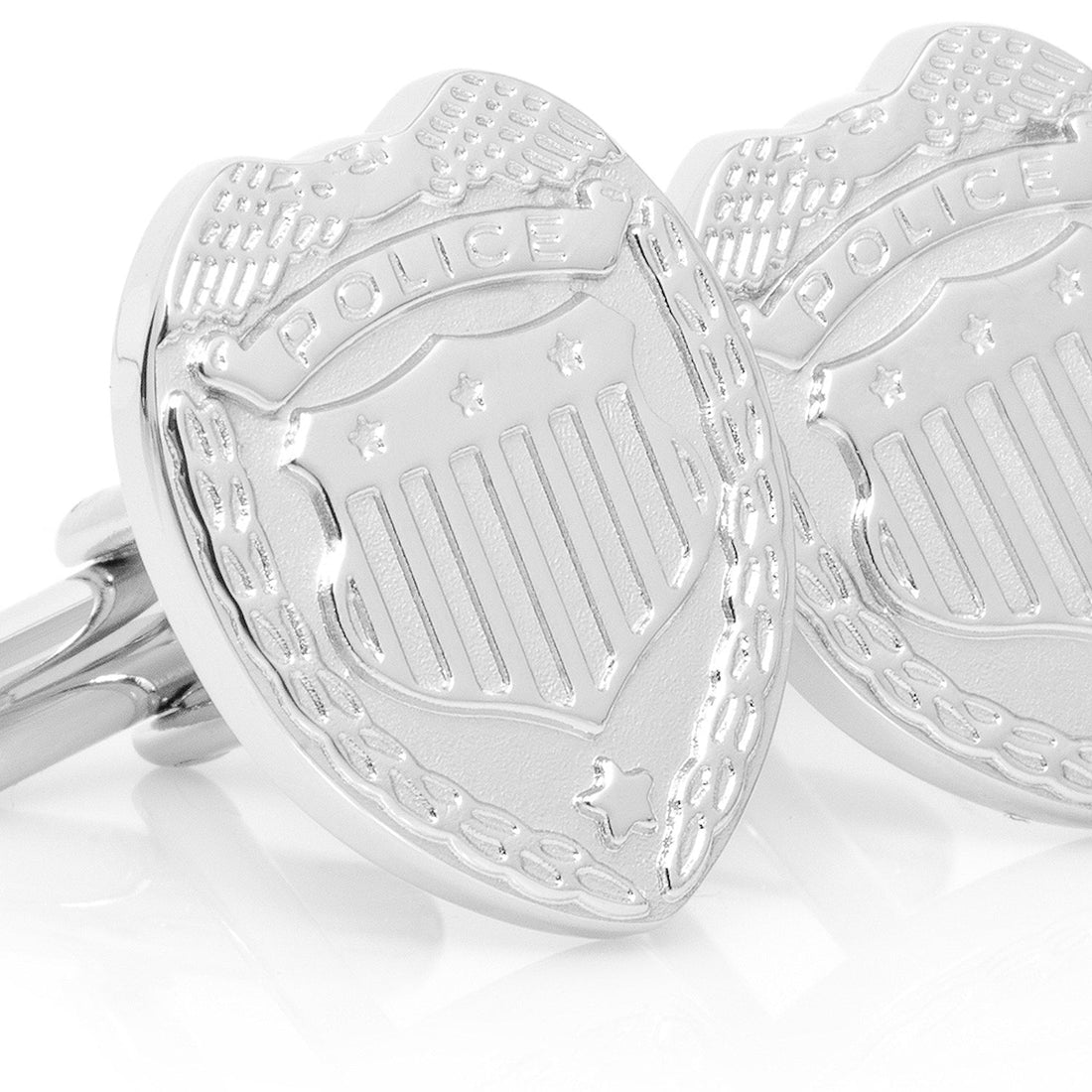 Silver Police Badge Cufflinks by Cufflinks.com