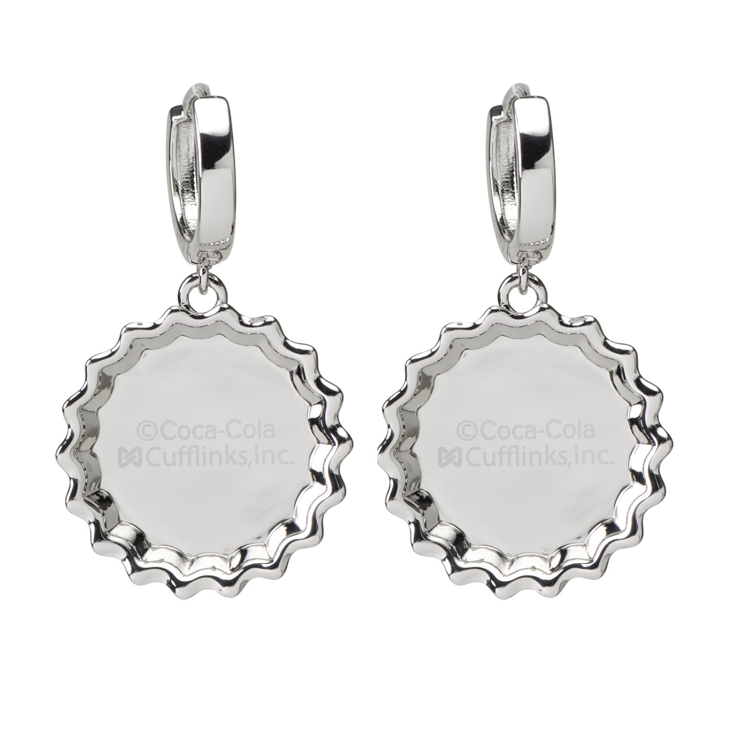 Coca-Cola Red Bottle Cap Earrings by Cufflinks.com