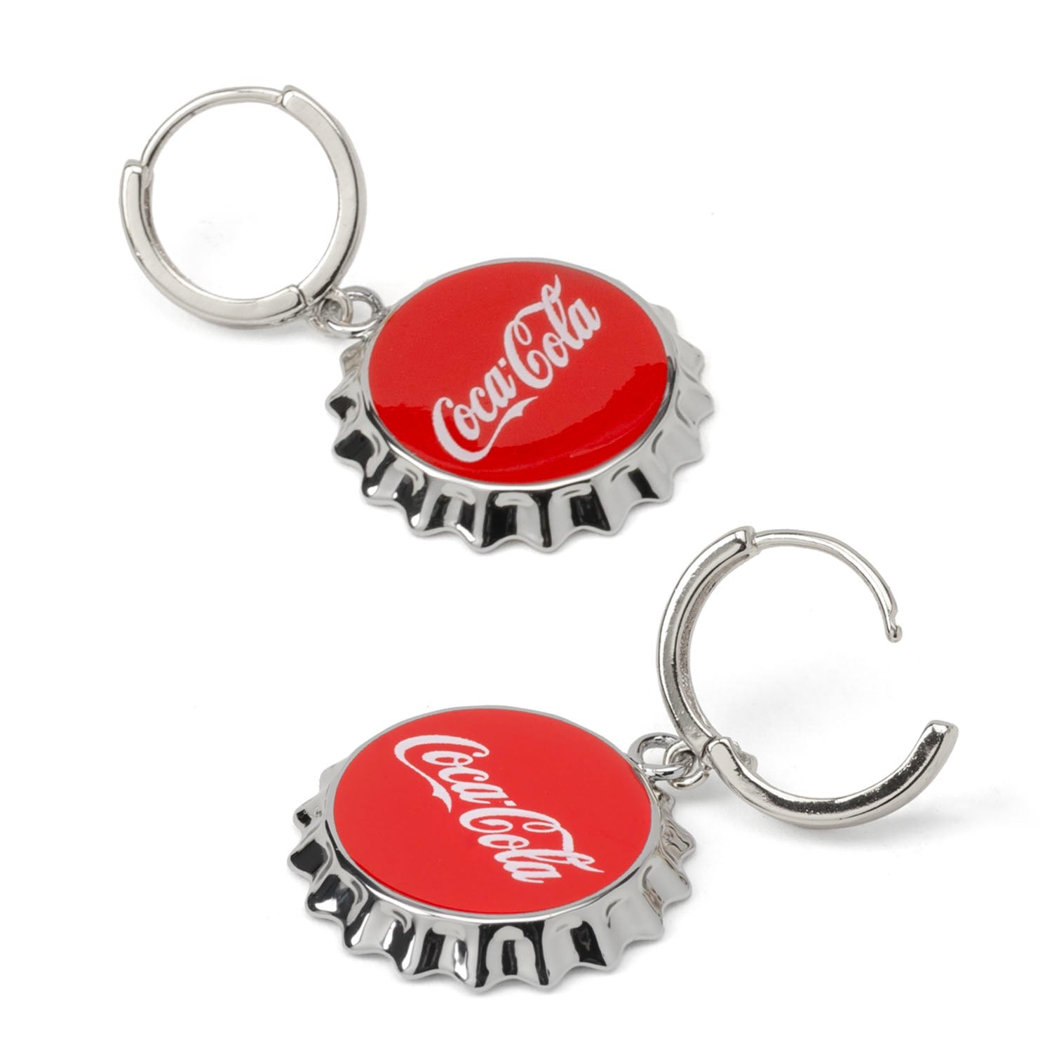 Coca-Cola Red Bottle Cap Earrings by Cufflinks.com